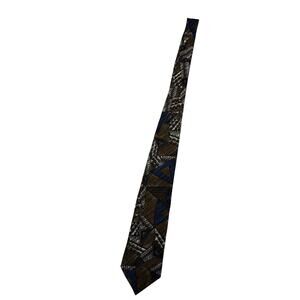Dimitrius Tie Brown blue silk